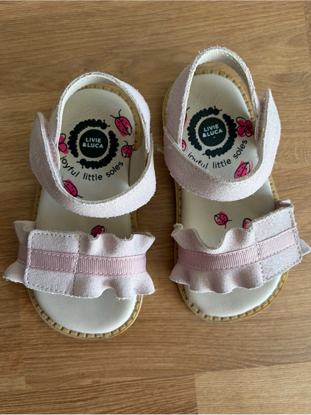 Livie & Luca Light Pink Ripple Sandals | 6T